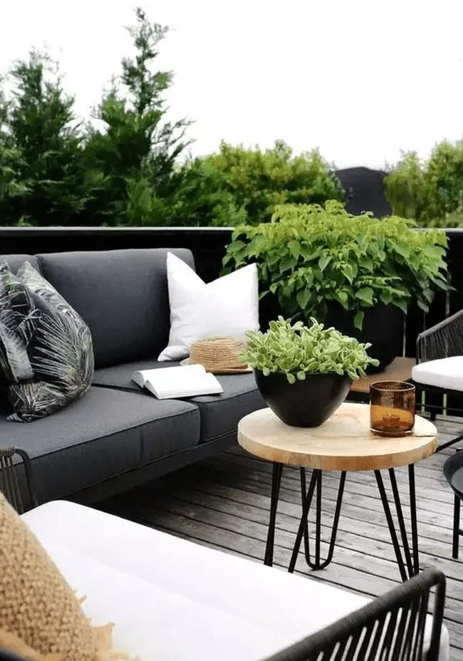 Dark Gray Modern Patio Retreat