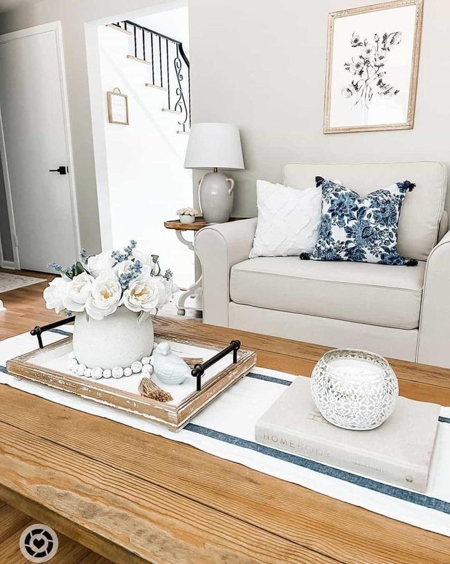 Blue Cushions Meet Gray Walls