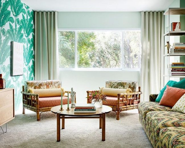 Layered Green Living Room Depth