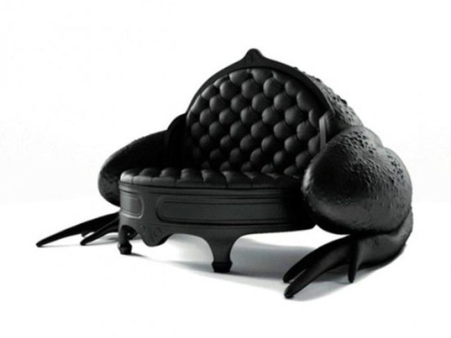 Black Quilted Frog Chair Statement