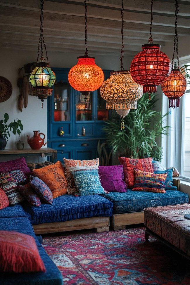 Colorful Lanterns String Glow Boho