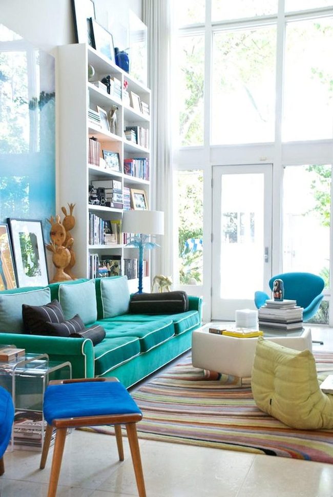 Emerald Couch Flooded Sunlight
