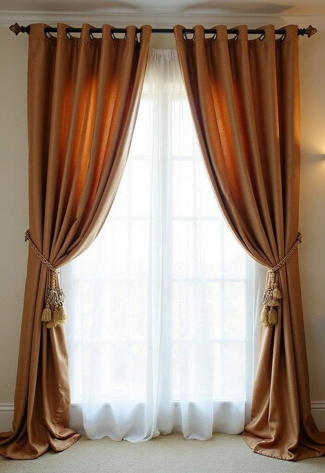 Floor-Length Silk Drapes Statement