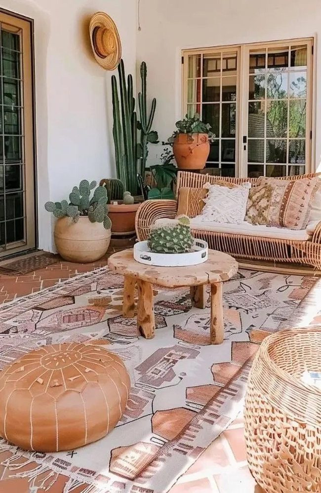 Wooden Seating With Earthy Cushions