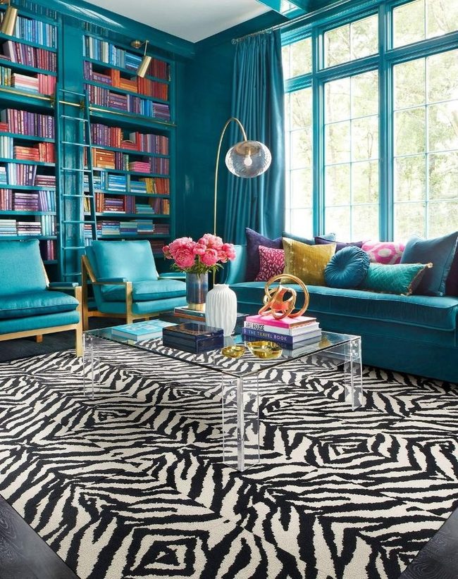 Teal Walls, Zebra Print Energy