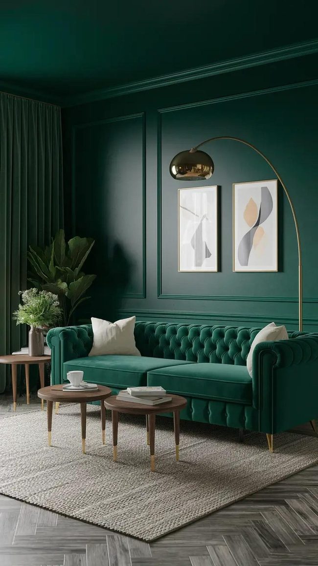 Dark Green Velvet Statement Seating