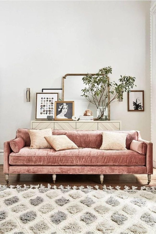 Pink Velvet Sofa Statement