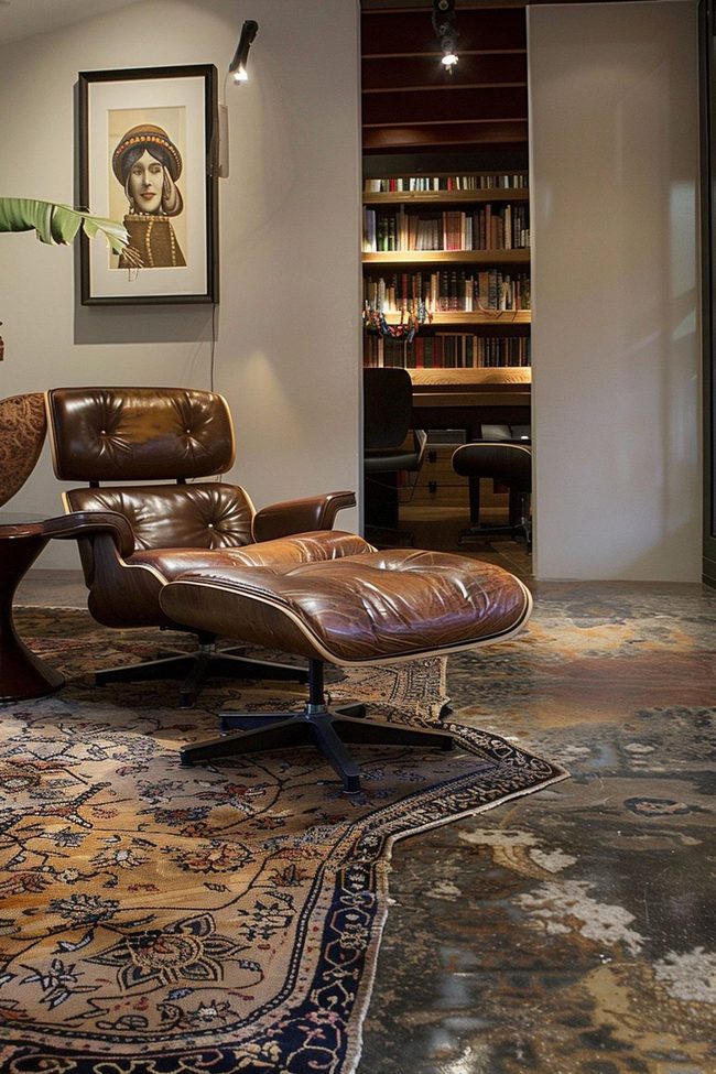 Jewel-Toned Persian Rugs, Industrial Spaces