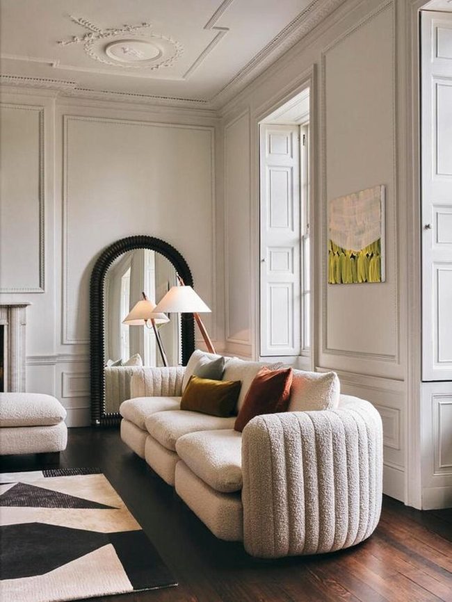 Black Framed Mirror Expands Light Space