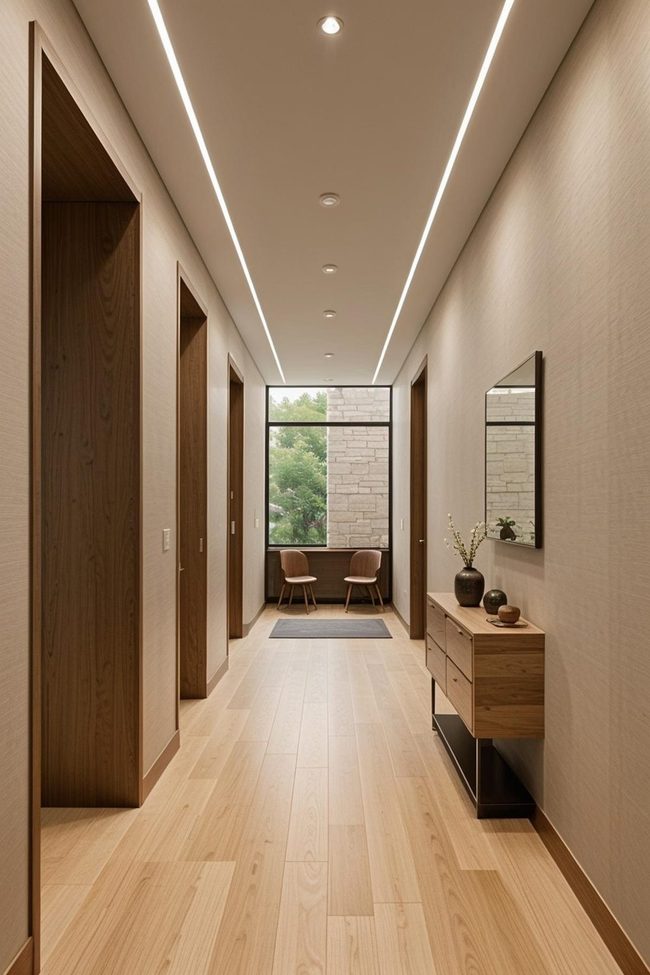 Raw Lumber and Stone Hallway