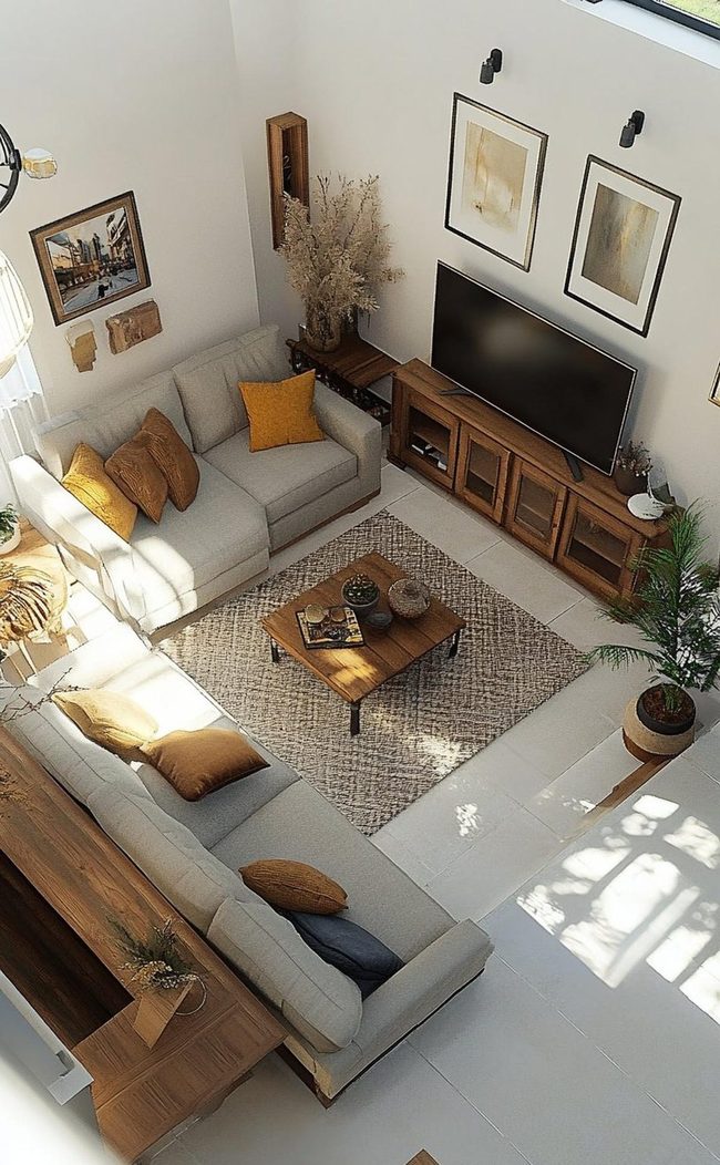 Fireplace Anchors Seating Arrangement