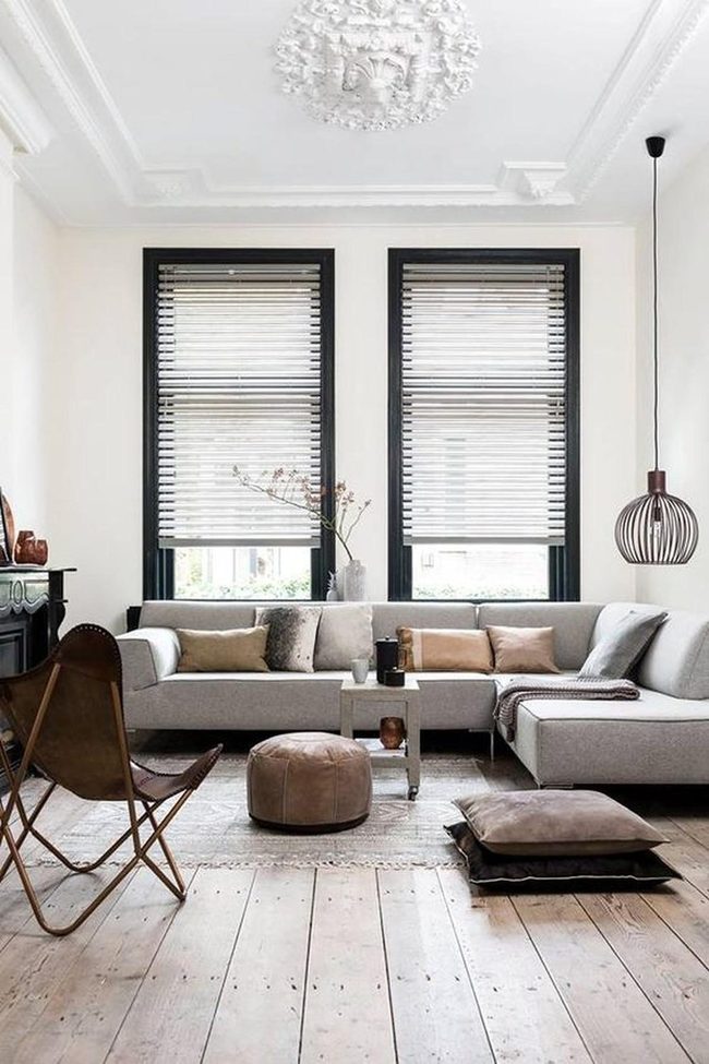 Black-Framed Light And Wooden Warmth