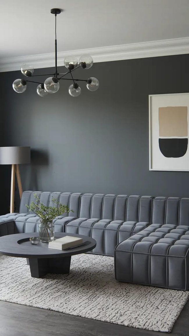 Grey Living Room Wall Sophistication
