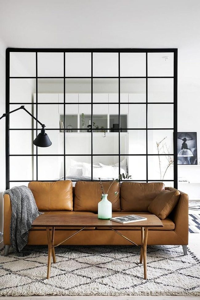 Brown Leather Meets Modern Light