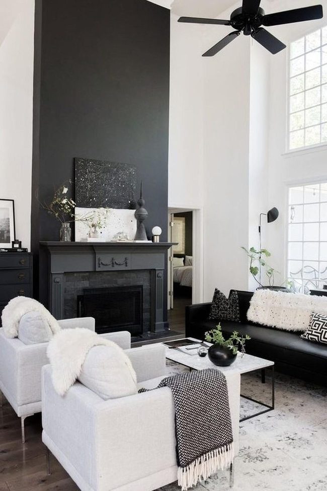 Black And White Living Room Contrast