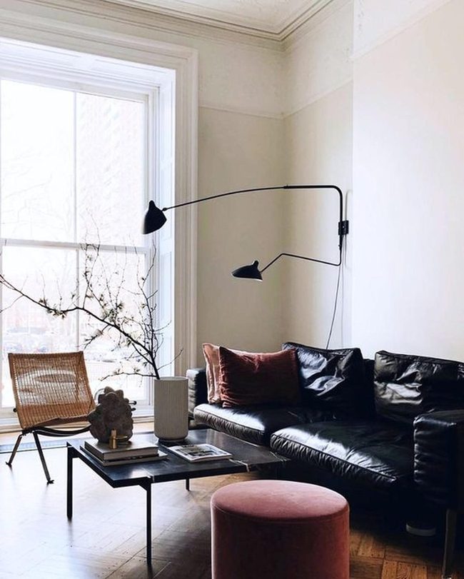Dark Leather Meets Soft Pink