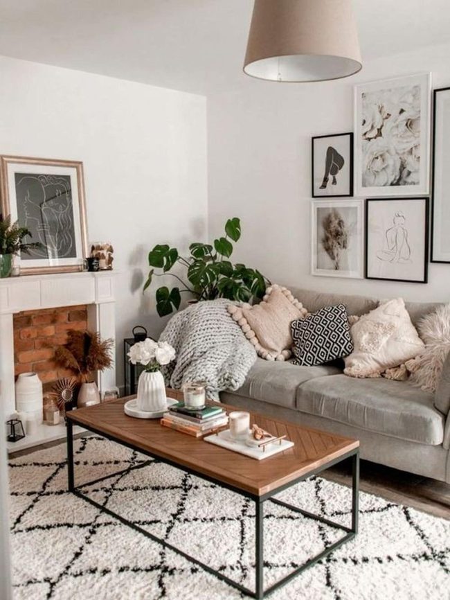 Black And White Gallery Wall Living Room