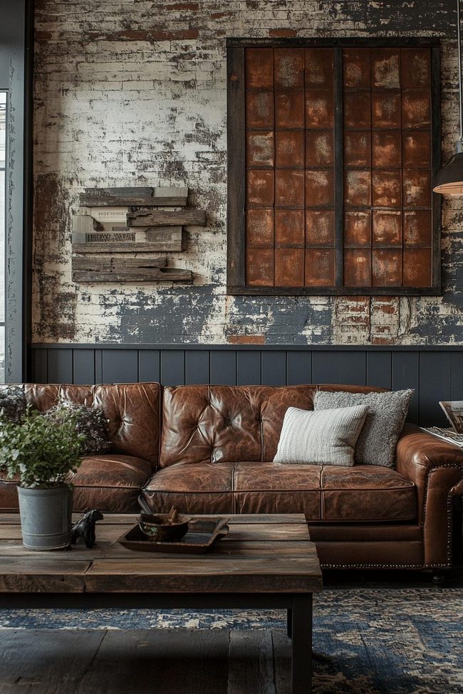 Weathered Hardwood And Rusted Steel