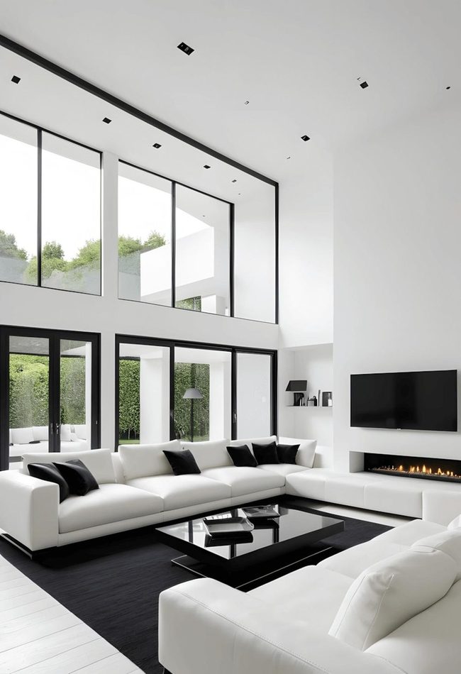 White Plush Meets Black Geometry