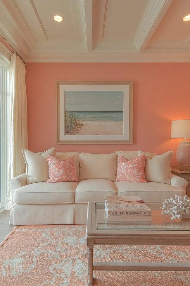 Coral Walls Meet Coastal Comfort