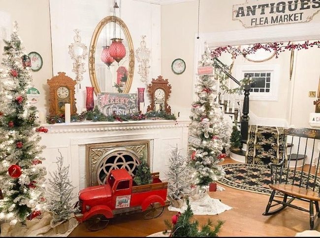 Vintage Red Truck Christmas Room