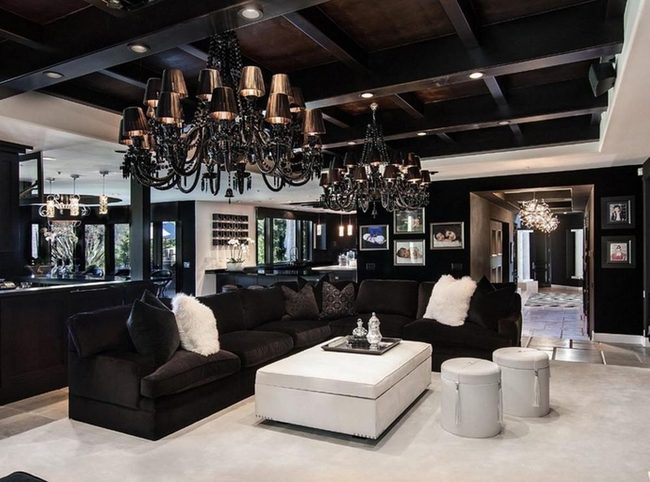 Jeweled Chandeliers Meet Sophisticated Color