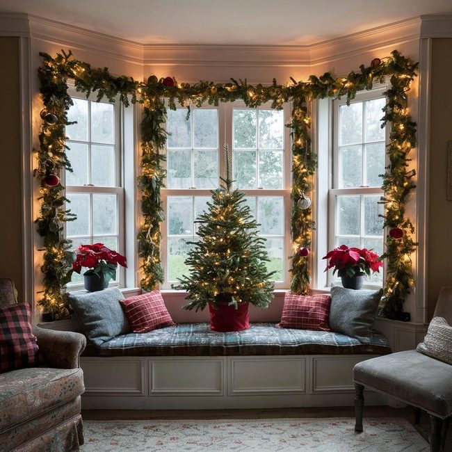 Twinkling Lamps Bay Window Display