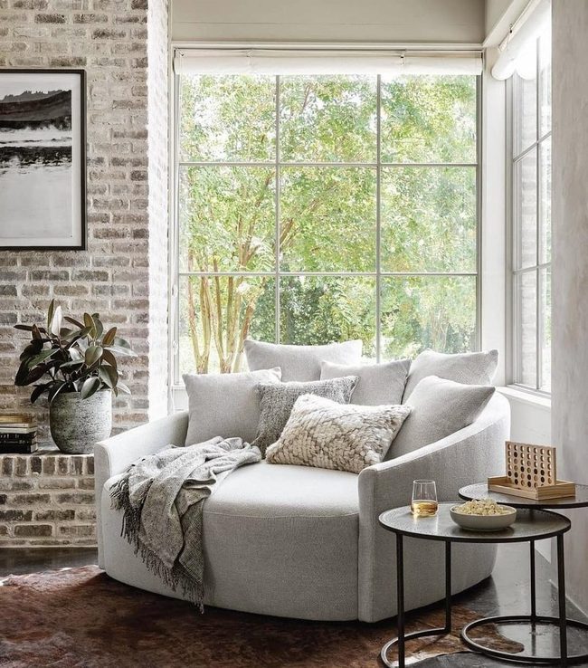 Soft Fabric Against Exposed Brick