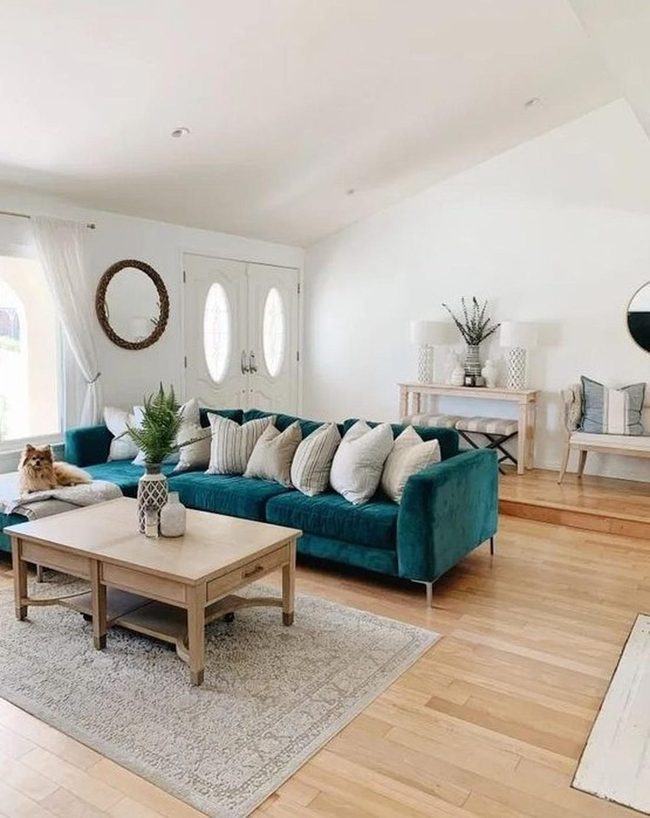 Green Velvet Sofa Statement