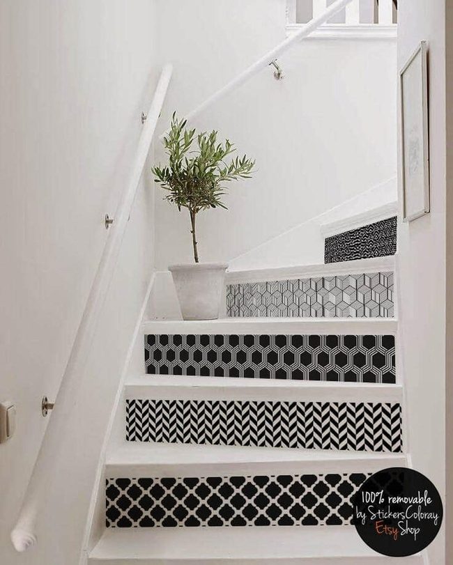 Black White Stair Statement Strips