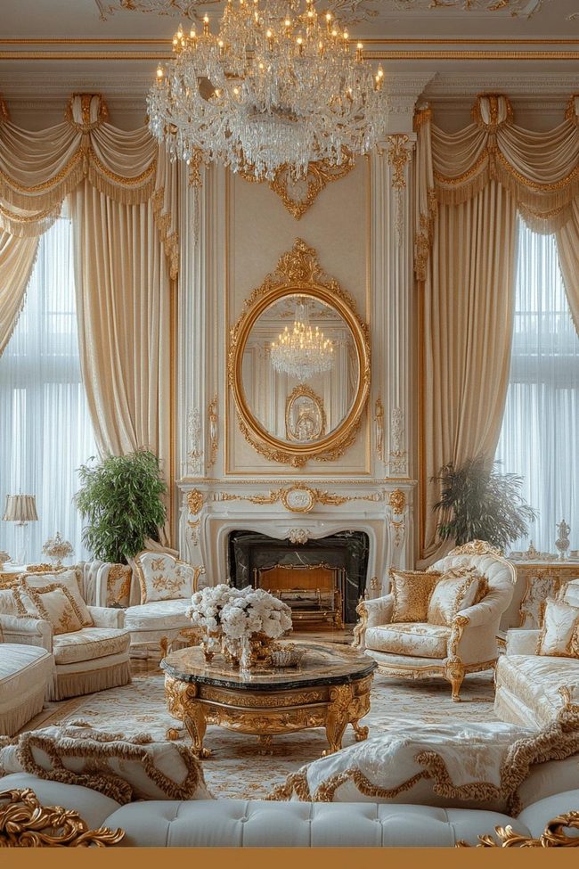 Ornate Gold And Pastel Lounge