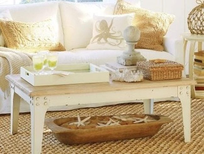 White Linen Coastal Living Room