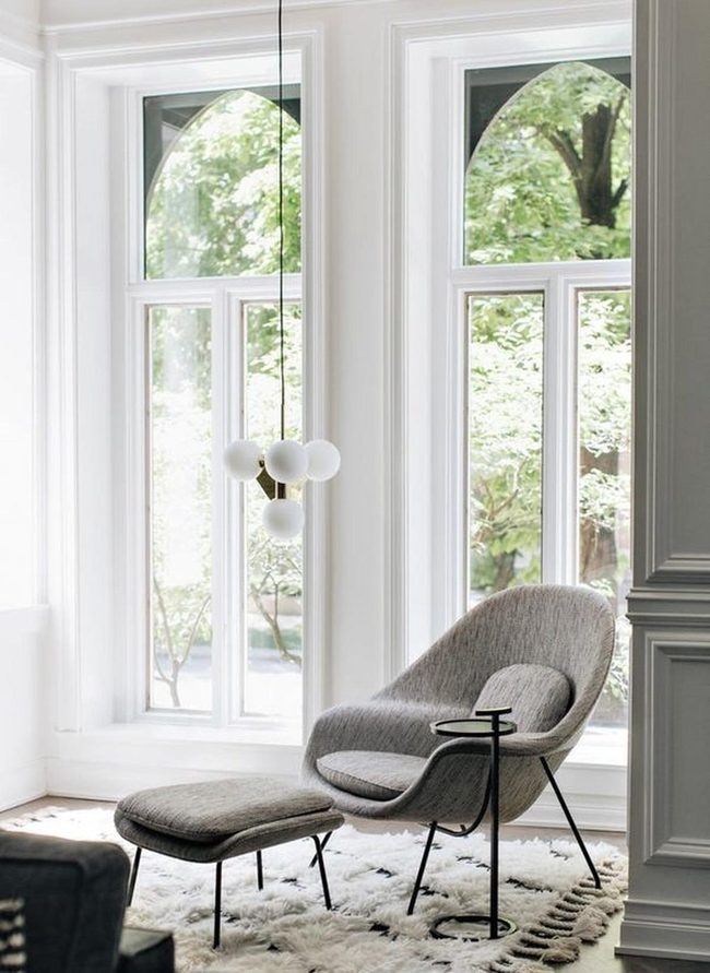 Gray Lounge Chair Modern Corner