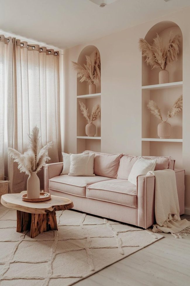 Pink Velvet Sectional Meets Crystal Glamour