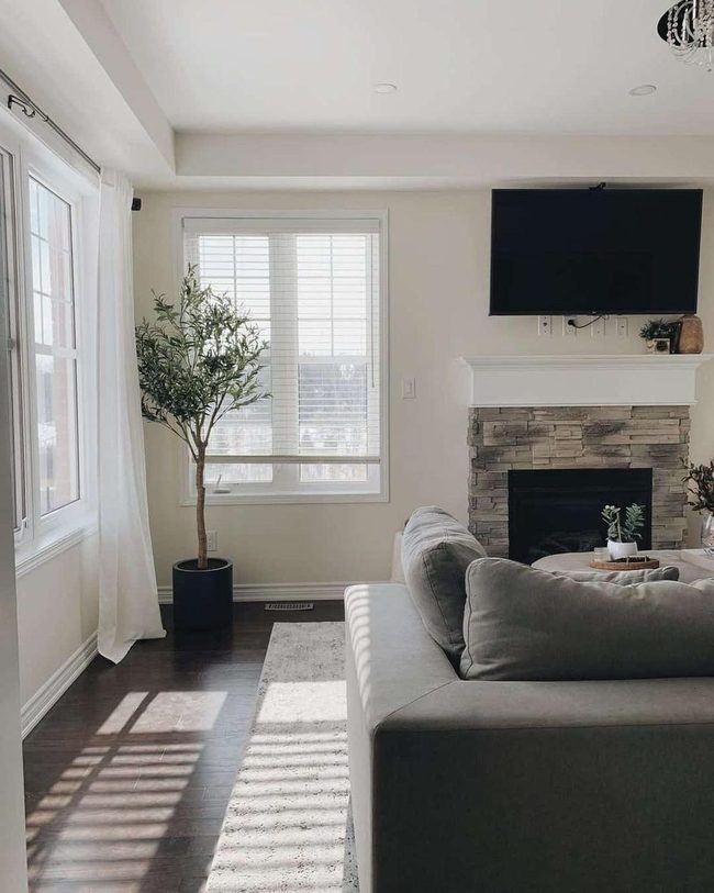 Fireplace Focal Point Gray Seating