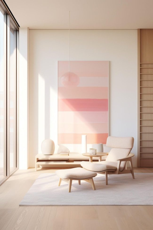 Oversized Pastel Pink Wall Art