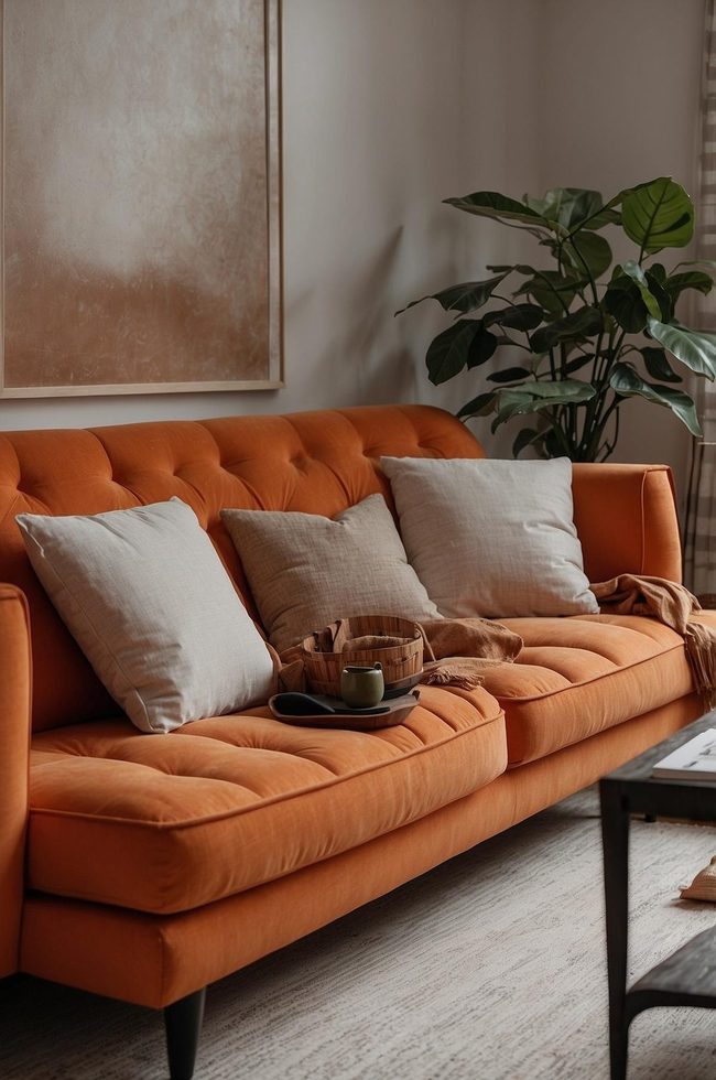 Orange Couch Statement Living Space