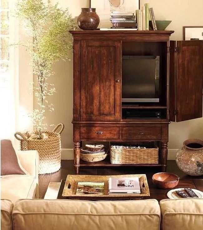 Natural Wood Storage Living