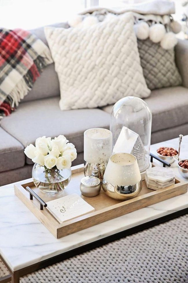 Gold Accents With Wood And Marble
