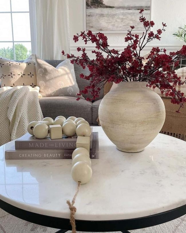 Marble Top With Living Green Statement