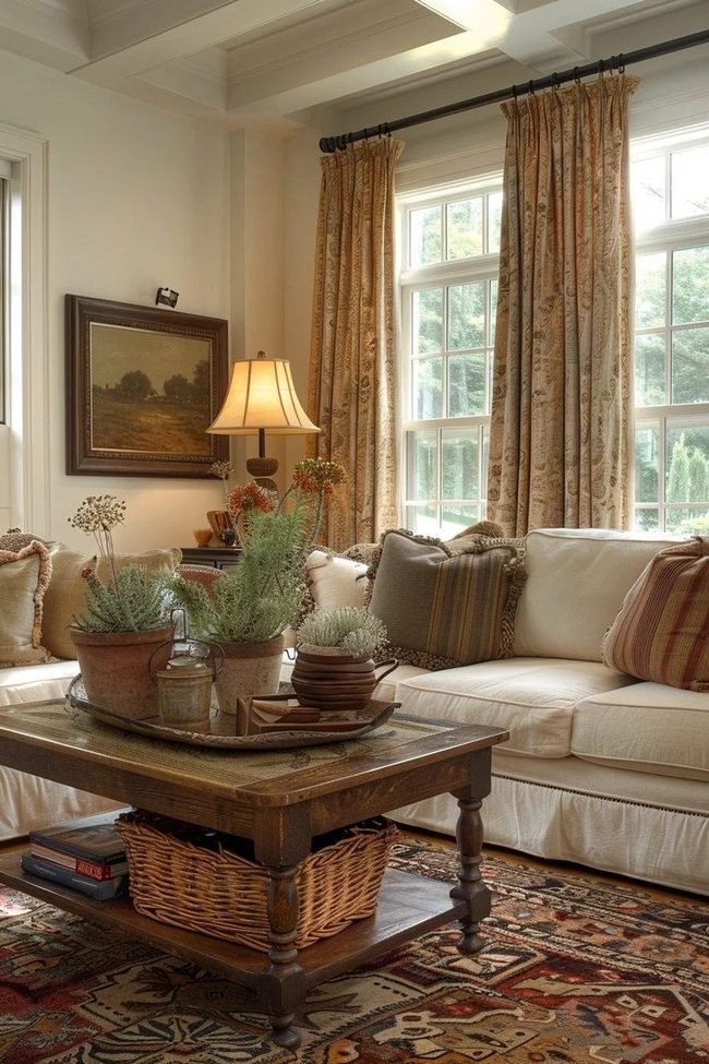 Cream Sofas With Layered Natural Textures