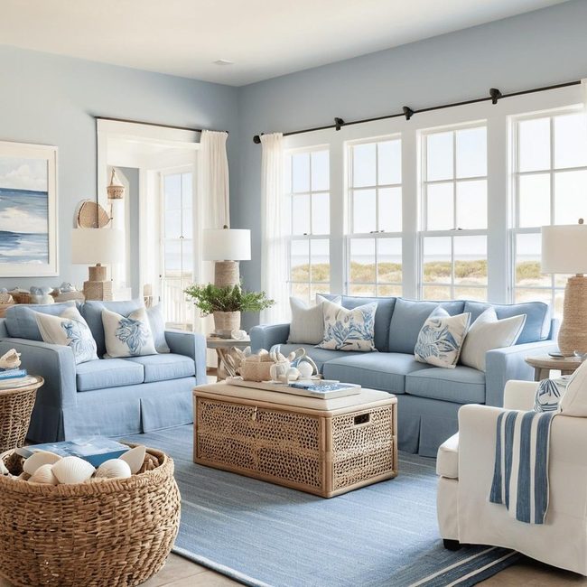 Pale Blue Linen Coastal Living