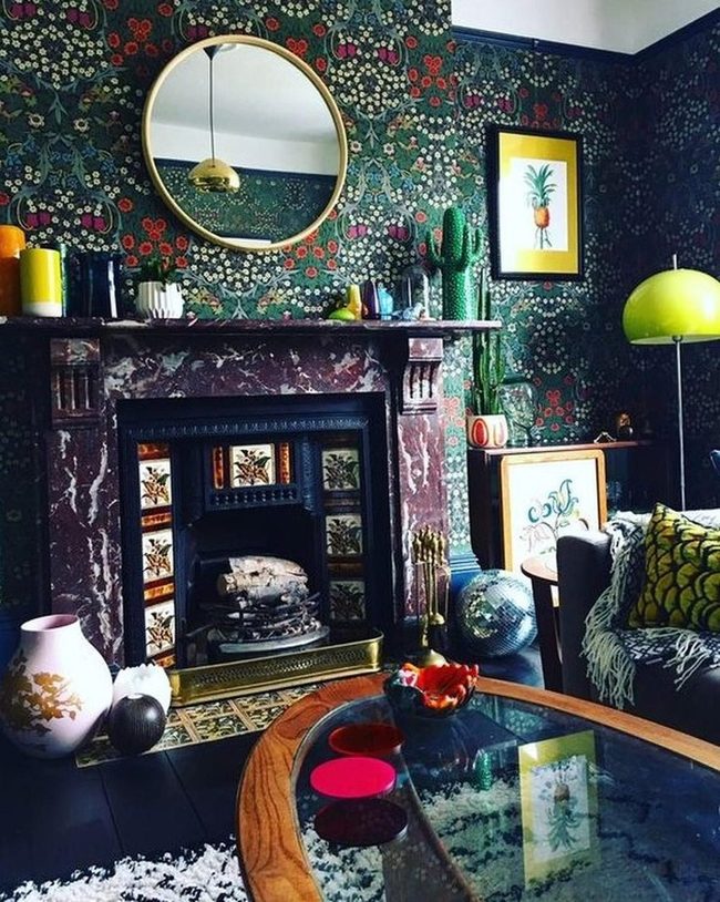 Dark Florals Meet Deep Red Drama