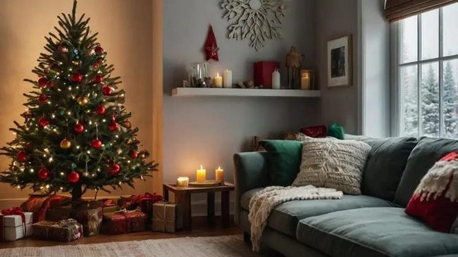 Red Blanket Christmas Nook