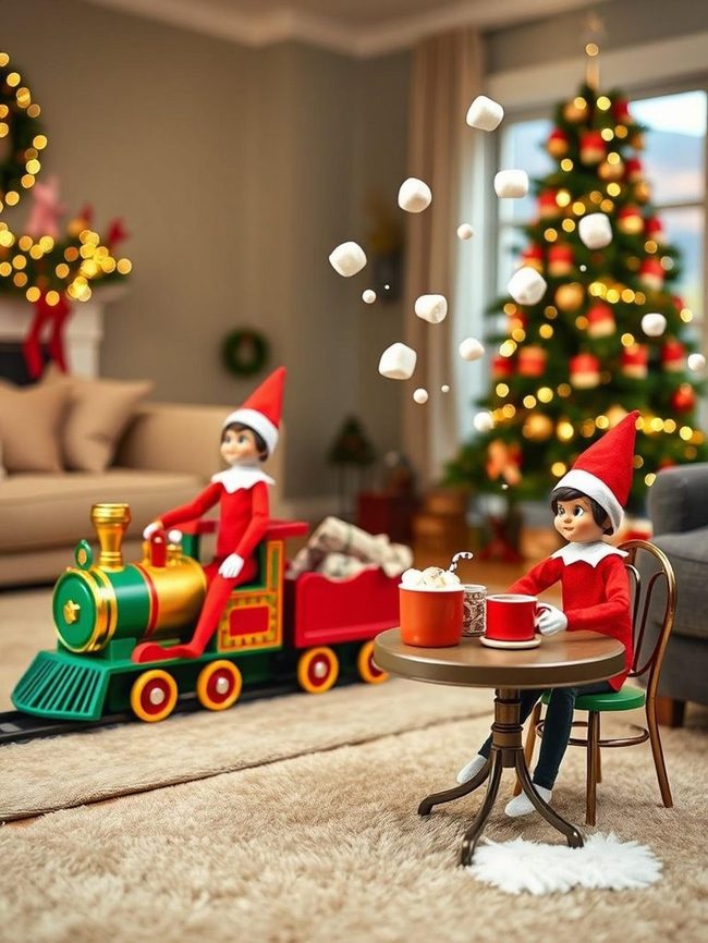 Mischievous Elf Marshmallow Snowball Antics