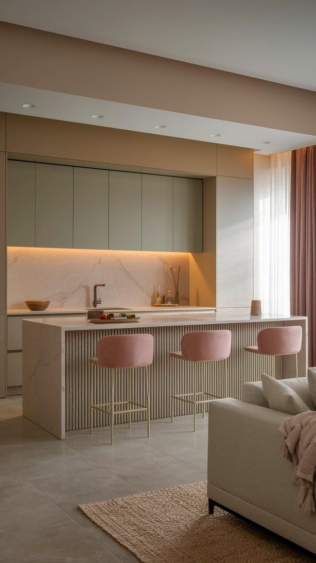 Deep Blue Kitchen Living Flow