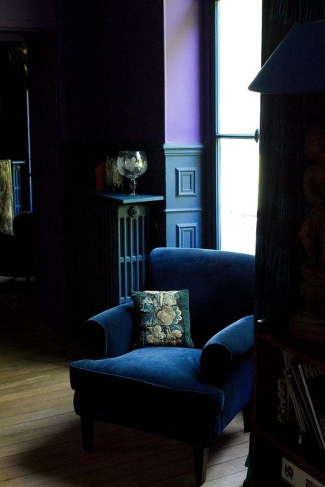 Dark Blue Armchairs By Sunny Windows
