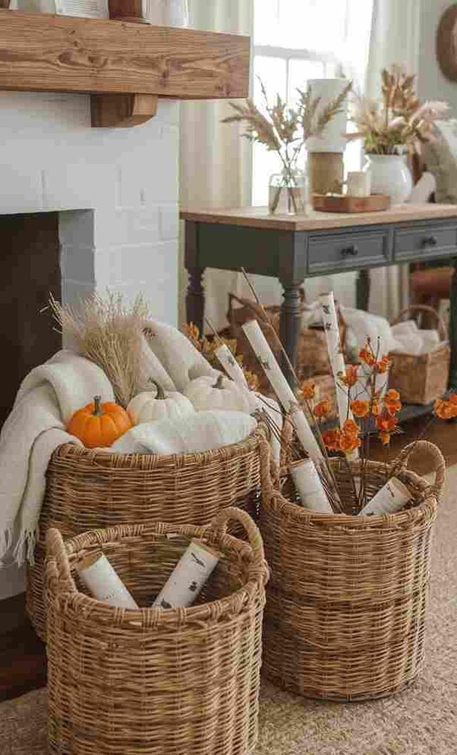 Wicker Baskets Seasonal Storage