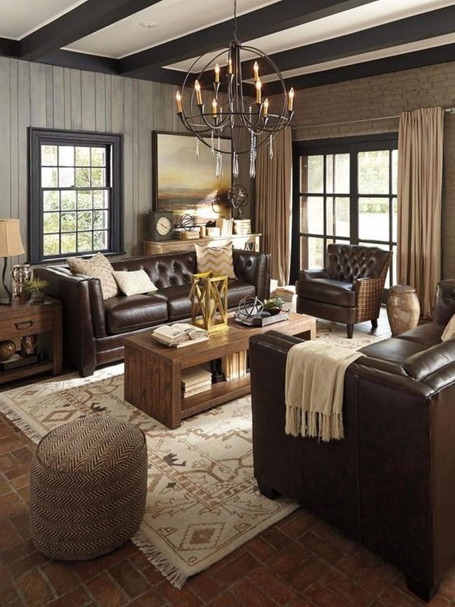 Brown Leather And Crystal Warmth