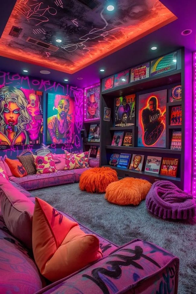 Hip-Hop Walls With Vinyl Records